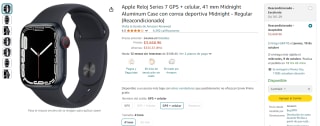 Apple Watch Series 7 GPS + Celular 41mm Reacondicionado Aceptable por $3,669 en Amazon