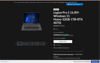 Lenovo Legion Pro 5 16 R9 RTX 4070 por 1.549,01€