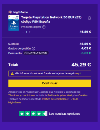 Descuento 12% EXTRA Tarjetas Regalo PSN