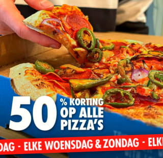 50% korting op je bestelling bij Domino's