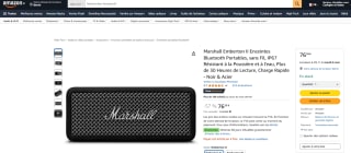 Marshall Emberton II Enceintes Bluetooth Portables, sans Fil, IP67 à 76,58€