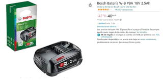 Batería Bosch PBA 18V 2.5Ah W-B por 40.64€
