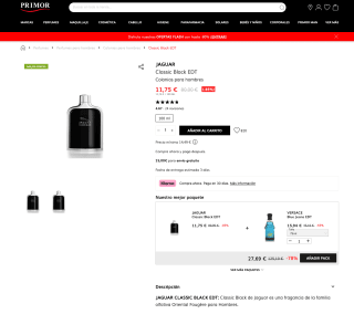 Colonia EDT Jaguar classic black 100ml a tan solo 11,75€