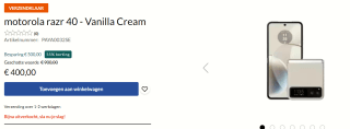 Motorola Razr 40 Crème voor €400 bij Lenovo
