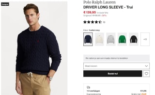 Polo Ralph Lauren Kabelgebreide katoenen trui voor €139,95 bij Zalando