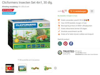 Clicformers Insecten Set 4in1, 30 dlg. voor €6 bij Lobbes