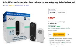 Arlo 2K draadloze video deurbel met camera & gong voor €129,99 bij Bol