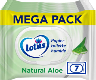 7x42 vellen Lotus vochtig toiletpapier Natural Aloe voor €8,68