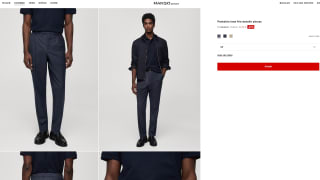 Pantalón lana fría detalle pinzas Mango Hombre Azul tinta por solo 19,99€