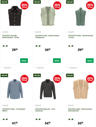 25% korting op Veleste kledij bij Welkoop