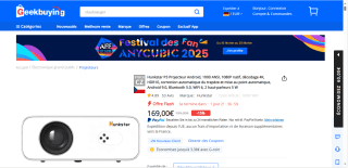 VidéoProjecteur Hunkstar P3 Android - FullHD, HDR10 à 169€