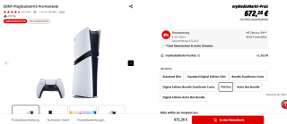 Sony PlayStation 5 Pro-console - 2TB voor €672,26 bij de Mediamarkt in Duitsland