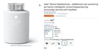 tado ° Smart Radiatorknop voor €40,66 bij Amazon