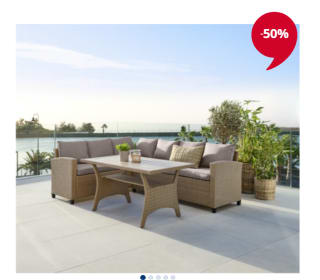 Loungeset ULLEHUSE 6-persoons B75 x L145 x H67 cm voor €500 bij Jysk
