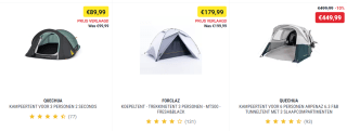 Tot 30% korting op diverse tenten bij Decathlon