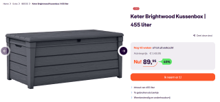 Keter Brightwood Opbergbox - 455 L voor €89,95 bij iBOOD