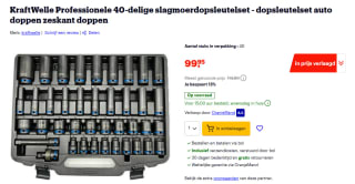 KraftWelle Professionele 40-delige slagmoerdopsleutelset - dopsleutelset auto doppen zeskant doppen
