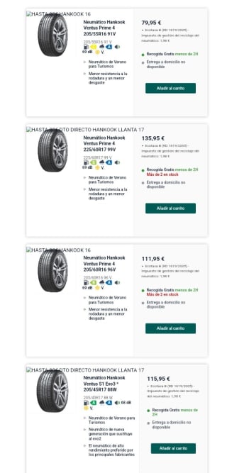 Hasta 80€ de Descuento directo en neumáticos Hankook.
