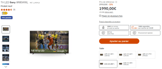 TV LED Sony à 1990€