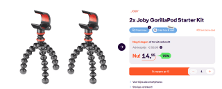 2 stuks JOBY GorillaPod® Starter Kit Tripods voor €14,95 bij Ibood