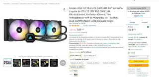 Corsair iCUE H170i ELITE CAPELLIX por 141.45€