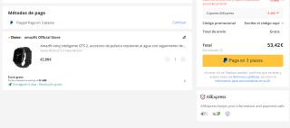 Amazfit GTS 2 apto para Android e IOS por 53,49€