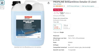 Sonax Profiline Brilliant Shine Detailer 5L voor €35,26 bij Amazon NL met Prime