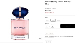 Giorgio Armani My Way 50 ml Eau de Parfum voor €55,45 bij Lookfantastic