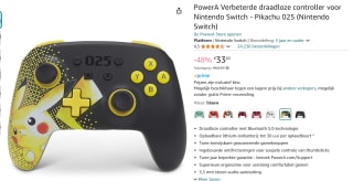 PowerA draadloze controller voor Nintendo Switch - Pikachu 025 voor €33,63 bij Amazon