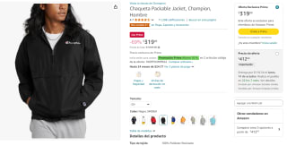 Chaqueta Packable Jacket Champion por $319 en Amazon