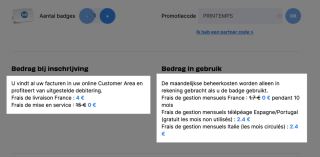 Gratis Tollbadge voor Frankrijk, Italië, Spanje en Portugal