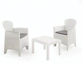 Set de jardín Rattan blanco de 2 plazas por 79,90€