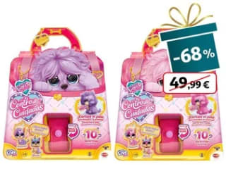 Adoptanimals Centro de cuidados con perrito de peluche, color rosa o morado, BIZAK. Por 16€