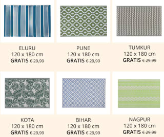 Gratis buiten vloerkleed bij besteding vanaf €150 bij Beliani