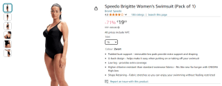 Speedo Brigitte badpak voor €19,09 bij Amazon en Bol