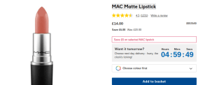 MAC Matte Lipstick for £14.00 at Boots