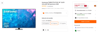 Televisor Samsung TQ65Q77CATXXC 65" QLED UltraHD 4K Quantum HDR por 779.99€