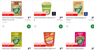 Cup-a-Soup, Good Noodles cups, Good Pasta 2 voor €2 bij de Jumbo