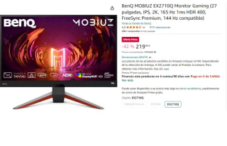 Monitor Gaming Benq MOBIUZ EX2710Q 27" LED IPS QHD 165Hz FreeSync por 219.99€