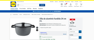 Olla de aluminio fundido 24 cm 4 L por 13,79€