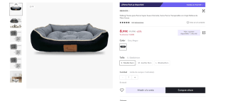 Petking®Cama para mascotas Transpirable con Cojín Rellena de Fibra Hueca desde6,99€