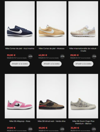 Oferta hasta 80% descuento en ropa y calzado Nike precios muy buenos