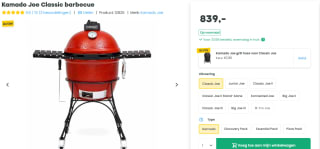 Kamado Joe classic barbecue met gratis beschermhoes voor €839 bij Toppy