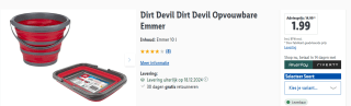 Dirt Devil Dirt Devil Opvouwbare Emmer voor €1,99 in de Lidl webshop
