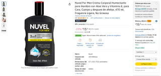 Nuvel For Men Crema Corporal Humectante $16 | Descuento Amazon