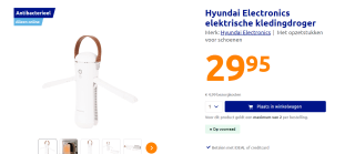Hyundai Electronics – Elektrische multifunctionele kledingdroger voor €29,95 bij de Action