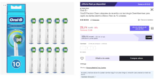 Pack 10 Recambios Oral B CleanMaximiser por 14.82€