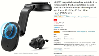 UGREEN magnetische draadloze autolader voor €23,99 bij Amazon