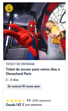 Entradas varios días Disneyland Paris por solo 142€