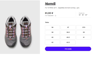 Zapatillas de Mujer Merrell FLY STRIKE GTX por 81€